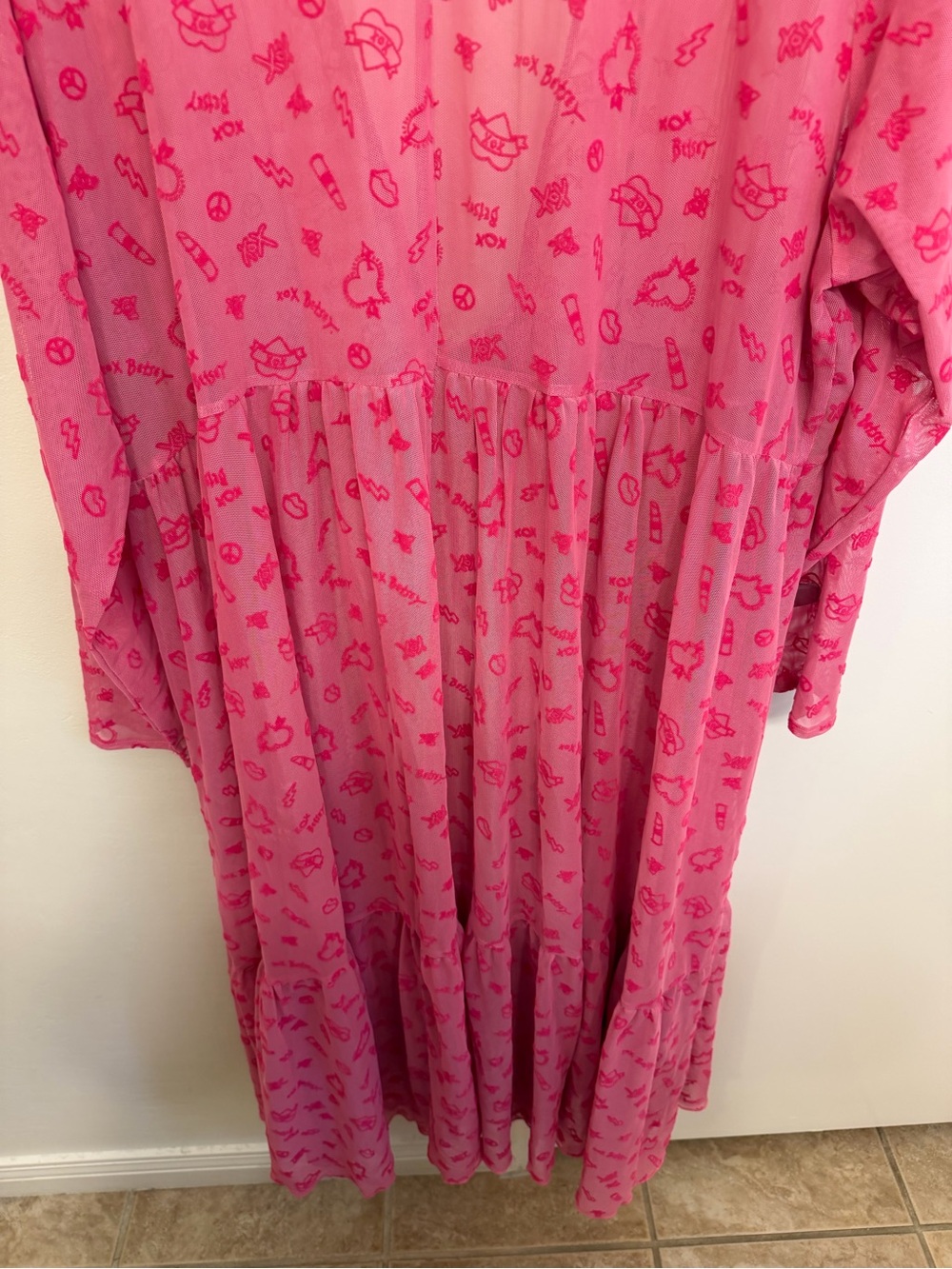 torrid x Betsey Johnson Mesh Kimono Tie Front Sheer Size 4 - Picture 16 of 16